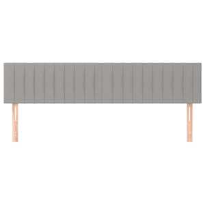 Čelo postele 2 ks světle šedé 90x5x78/88 cm textil - obrázek 3