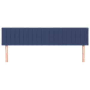 Čelo postele 2 ks modré 90x5x78/88 cm textil - obrázek 3