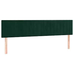 Čelo postele 2 ks tmavě zelené 90x5x78/88 cm samet - obrázek 2