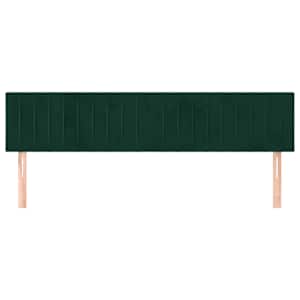 Čelo postele 2 ks tmavě zelené 90x5x78/88 cm samet - obrázek 3