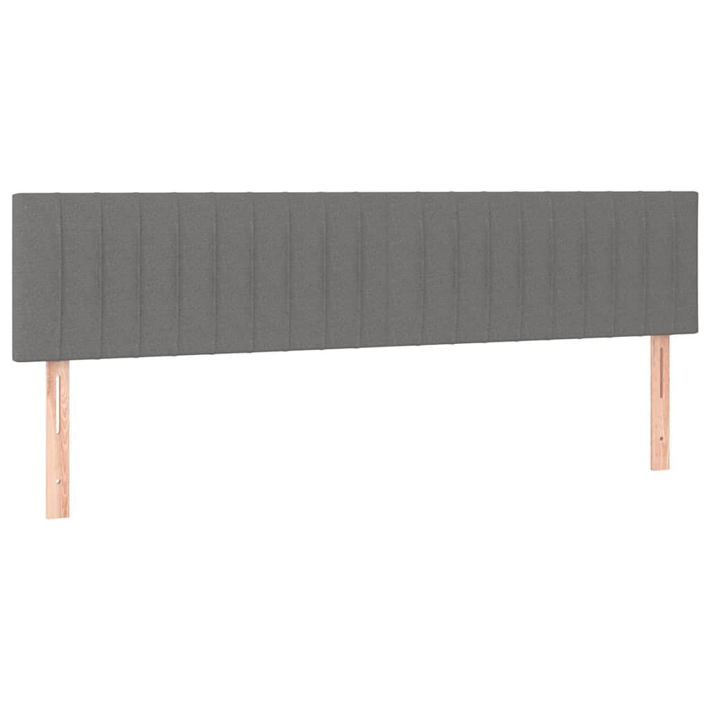 vidaXL Hoofdborden 200x5x78/88 cm stof donkergrijs grijs, foto 3