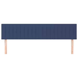Čelo postele 2 ks modré 100x5x78/88 cm textil - obrázek 3