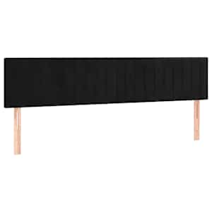 vidaXL voodipeatsid, must, 200x5x78/88 cm, samet