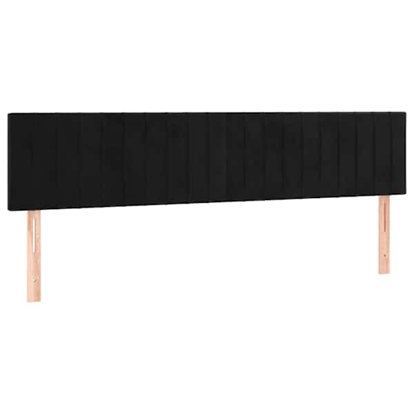 vidaXL voodipeatsid, must, 200x5x78/88 cm, samet
