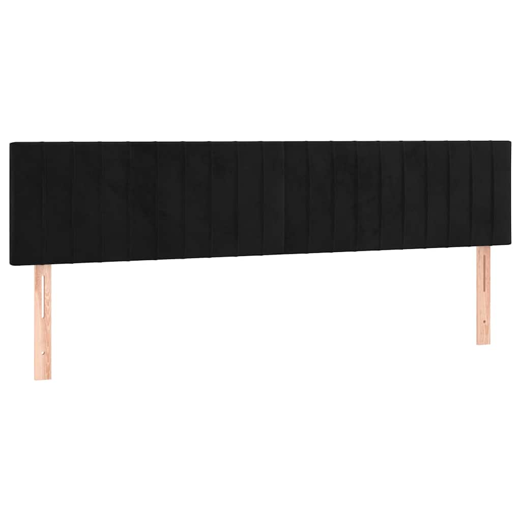 vidaXL Hoofdborden 200x5x78/88 cm fluweel zwart, foto 3