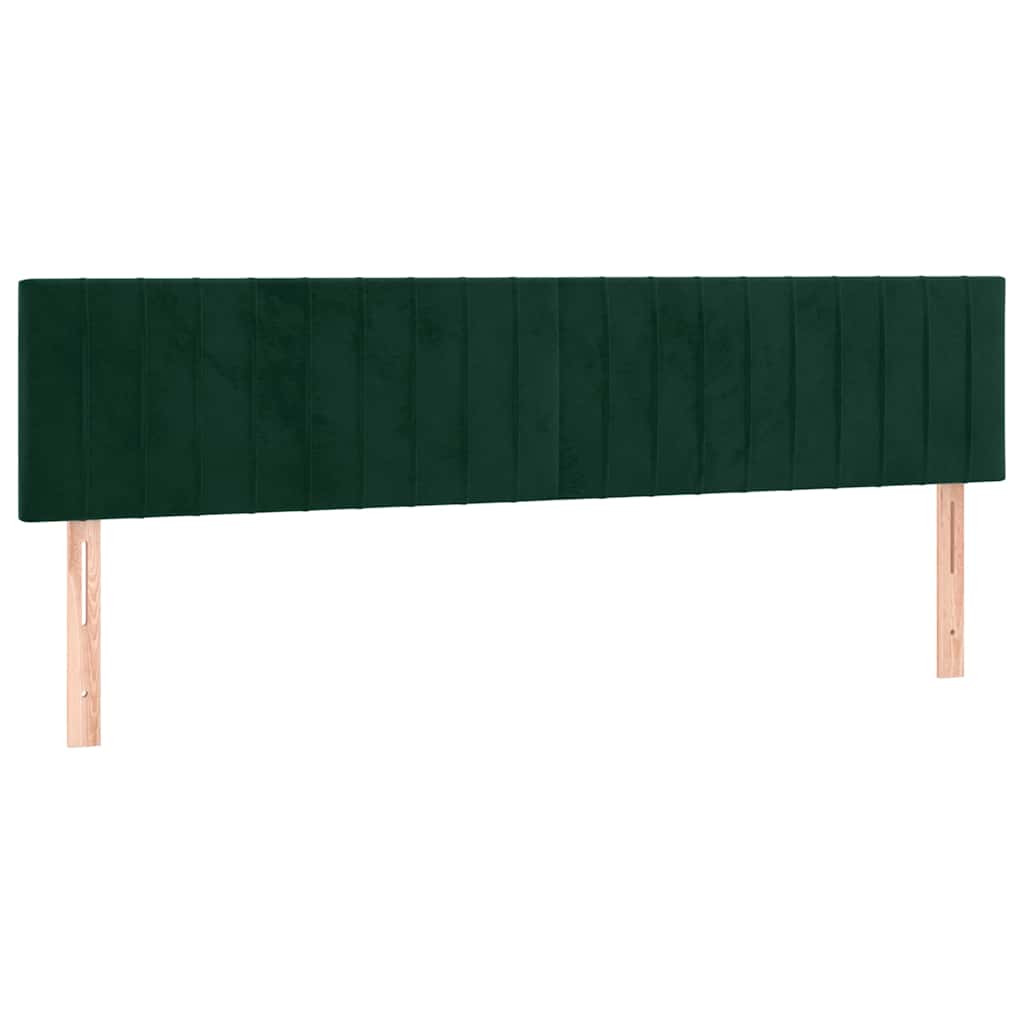 vidaXL Hoofdborden 200x5x78/88 cm fluweel donkergroen groen, foto 3