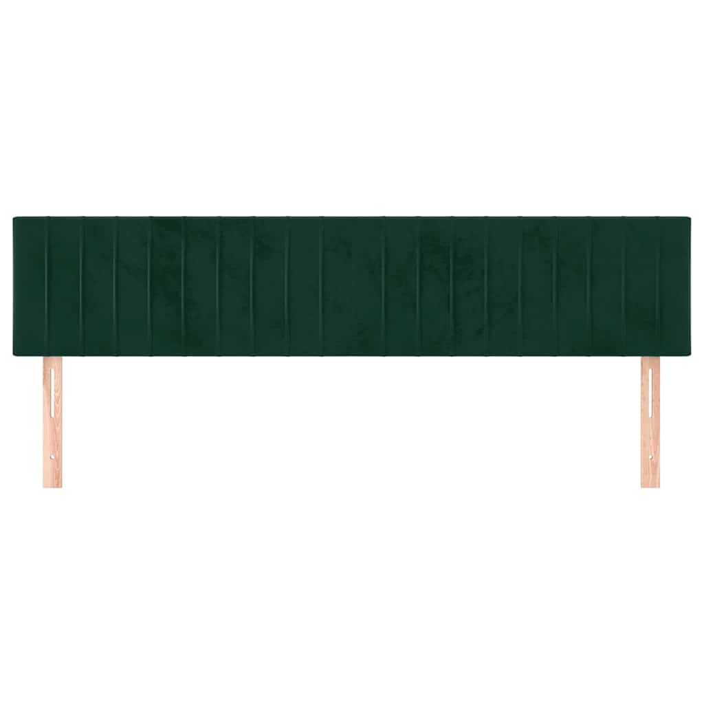 vidaXL Hoofdborden 200x5x78/88 cm fluweel donkergroen groen, foto 2