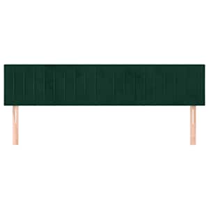 Čela postele tmavě zelená 200x5x78/88 cm samet - obrázek 3