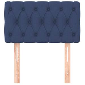 Čelo postele modré 80 x 7 x 78/88 cm textil - obrázek 3