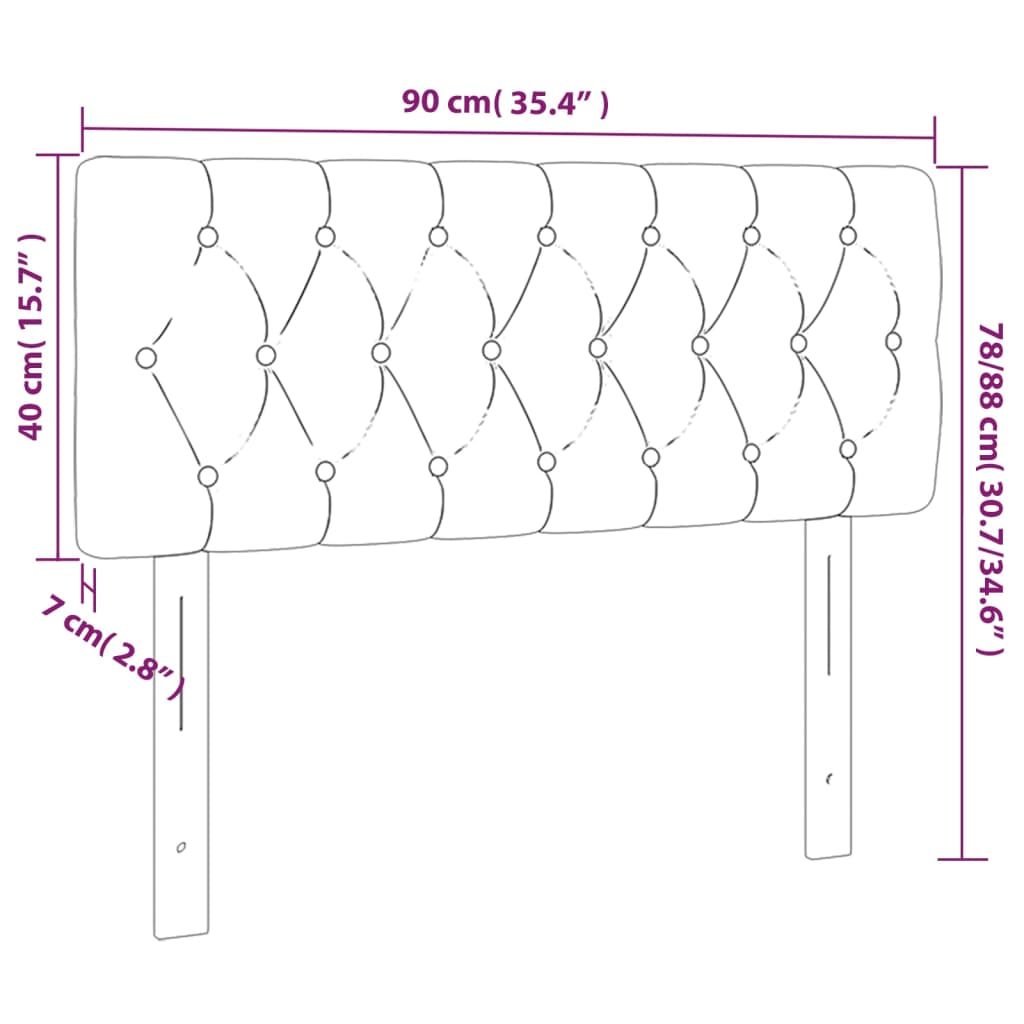 Posteljno vzglavje krem 90x7x78/88 cm blago