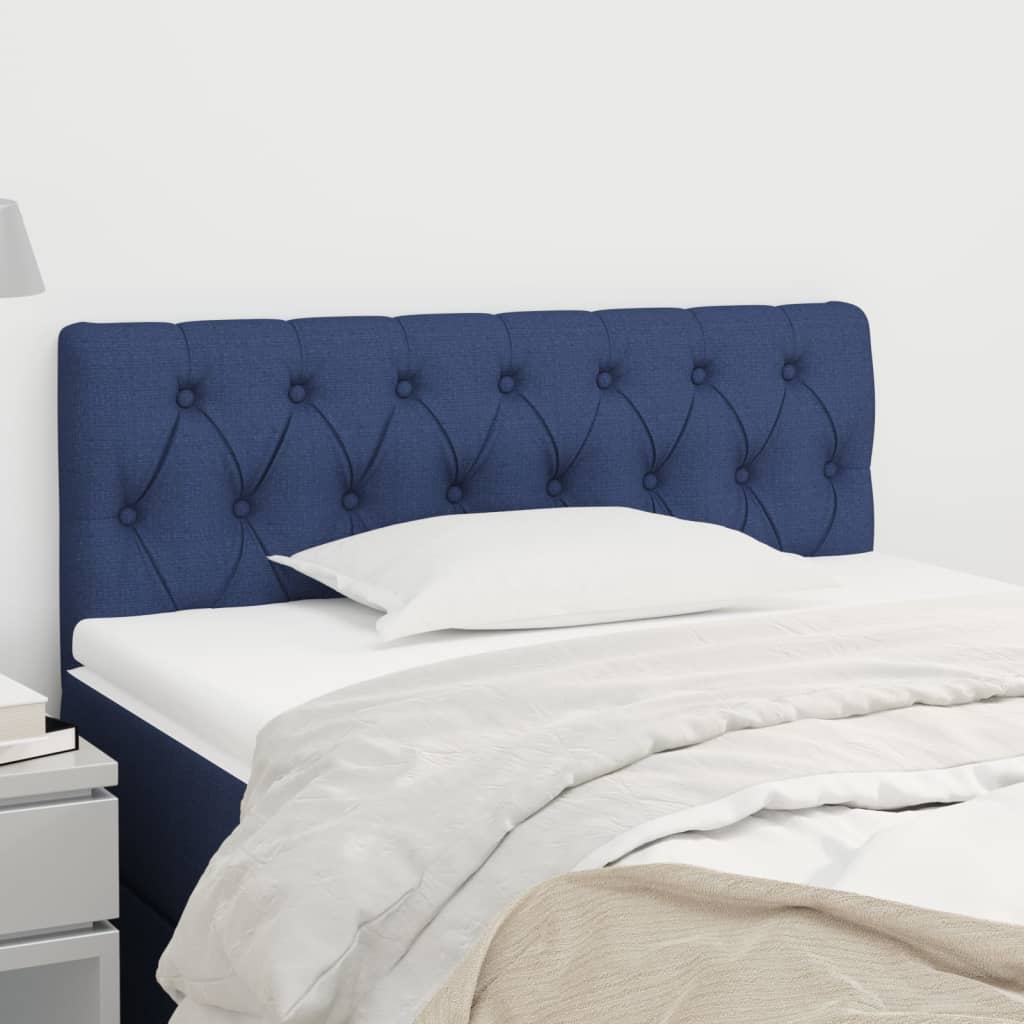 vidaXL Tăblie de pat, albastru, 90x7x78/88 cm, textil