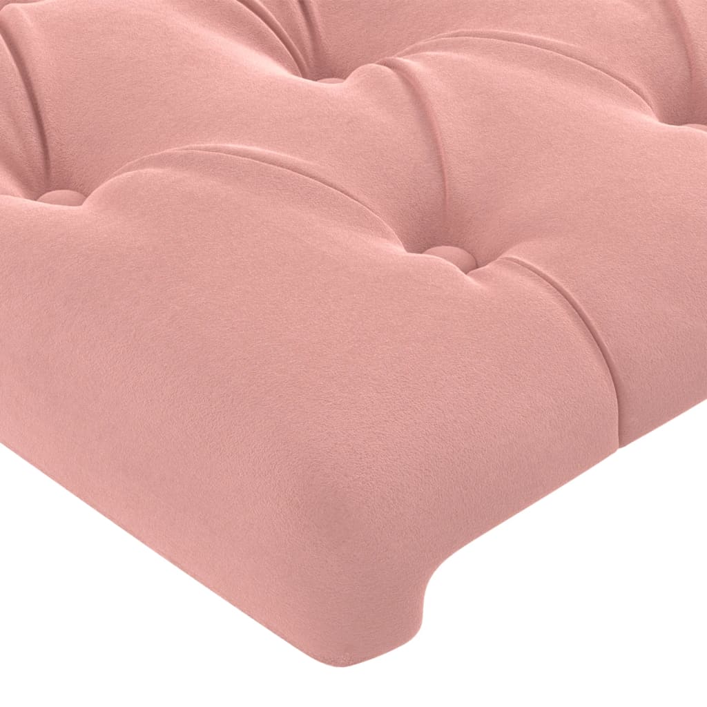 Rózsaszín bársony fejtámla 90x7x78/88 cm 