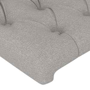 Čelo postele světle šedé 100 x 7 x 78/88 cm textil - obrázek 4