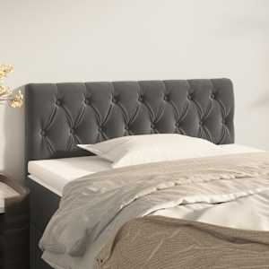 Posteljno vzglavje temno sivo 100x7x78/88 cm žamet