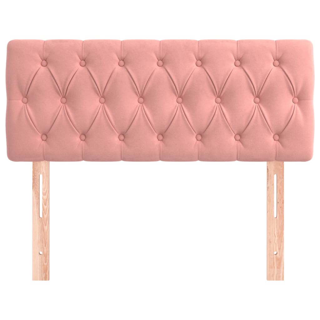 vidaXL Hoofdbord 100x7x78/88 cm fluweel roze afbeelding