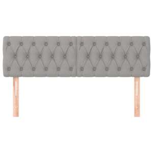 Čela postele 2 ks světle šedá 72x7x78/88 cm textil - obrázek 3
