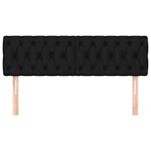 Čela postele 2 ks černá 72x7x78/88 cm textil - obrázek 3