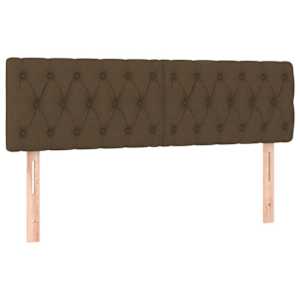 Čela postele 2 ks tmavě hnědá 72x7x78/88 cm textil - obrázek 2