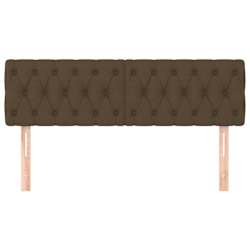 vidaXL Горни табли за легло, 2 бр, тъмнокафява, 72x7x78/88 см, плат