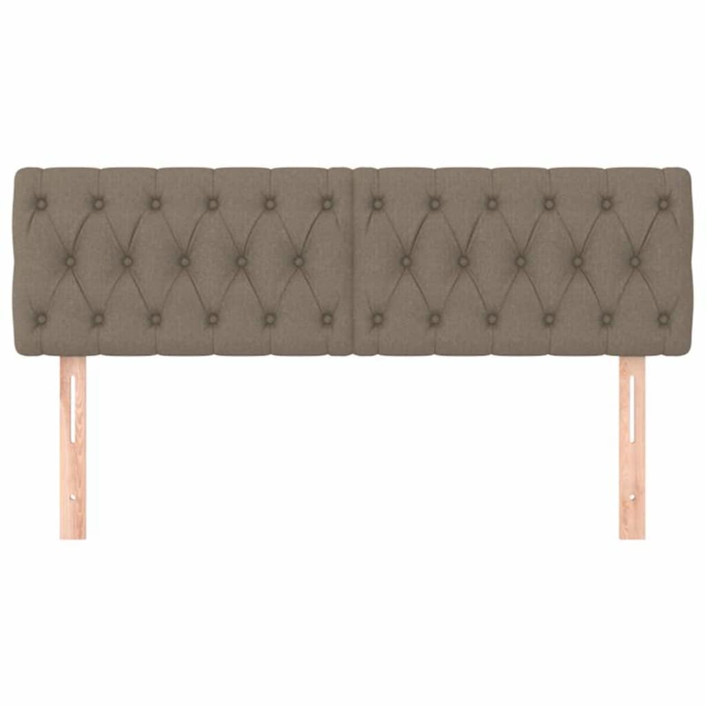 vidaXL Hoofdborden 144x7x78/88 cm stof taupe, foto 2