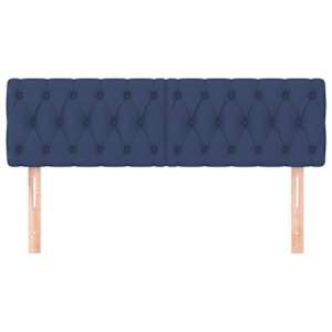 Čela postele 2 ks modrá 72x7x78/88 cm textil - obrázek 3