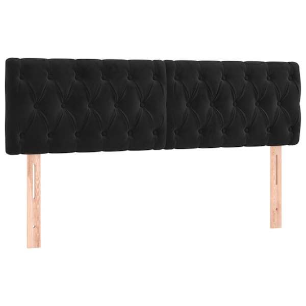 vidaXL voodipeatsid, must, 144x7x78/88 cm, samet