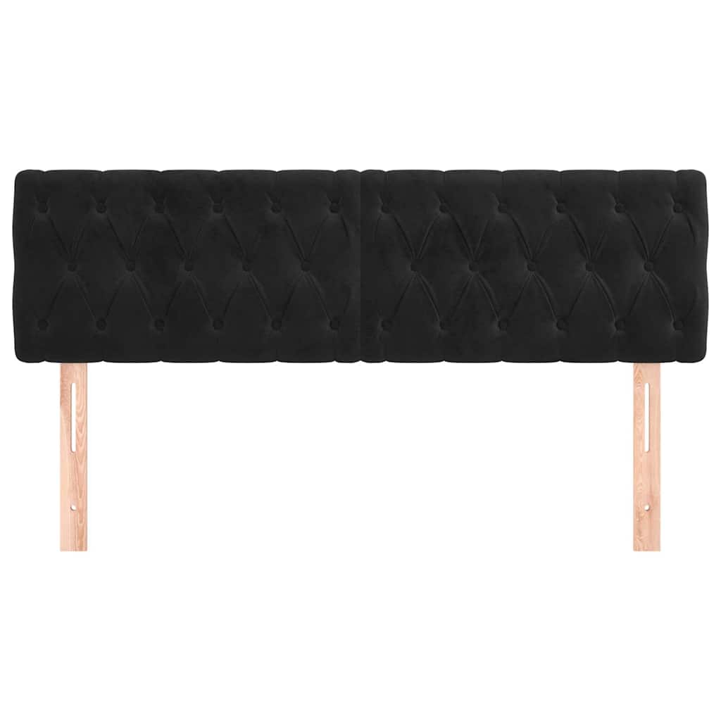 vidaXL Hoofdborden 144x7x78/88 cm fluweel zwart, foto 2