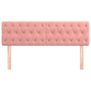 vidaXL gultas galvgaļi, 2 gab., 72 x 7 x 78/88 cm, rozā samts