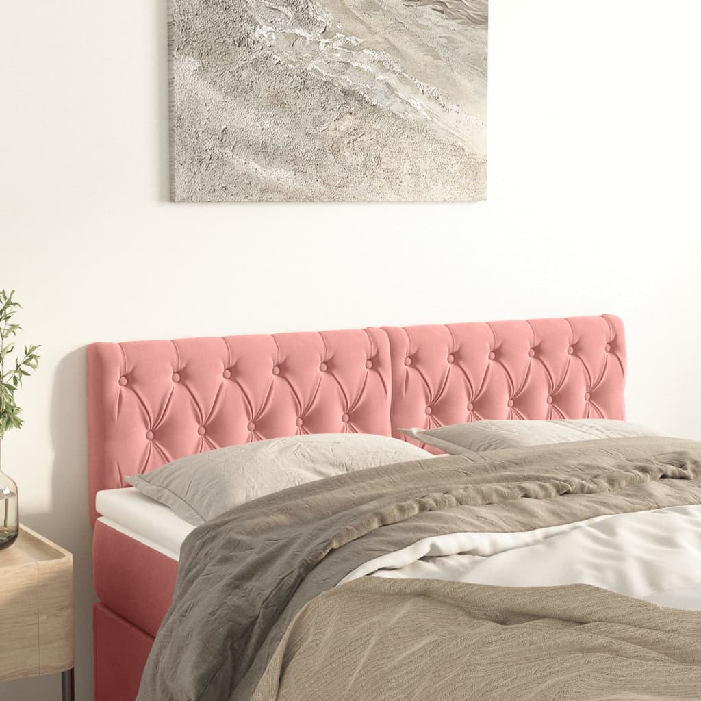 gultas galvgaļi, 2 gab., 72 x 7 x 78/88 cm, rozā samts | Stepinfit.lv