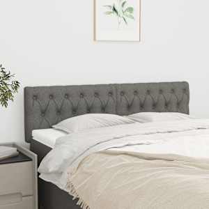 Čelo postele 2 ks tmavě šed 80x7x78/88 cm textil - obrázek 1