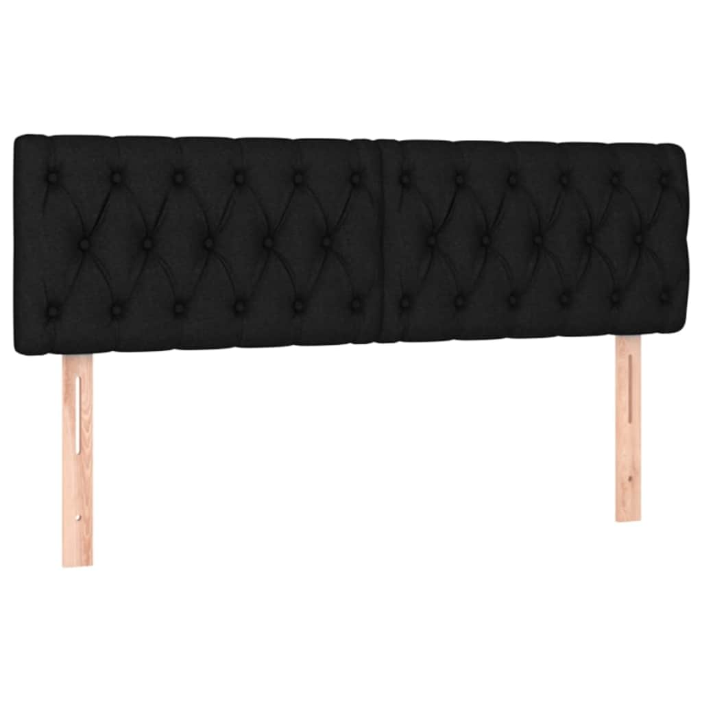 vidaXL Tăblii de pat, negru, 160x7x78/88 cm, textil