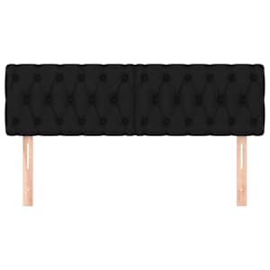 Čelo postele 2 ks černé 80 x 7 x 78/88 cm textil - obrázek 3