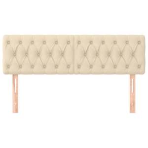 Čelo postele 2 ks krémové 80x7x78/88 cm textil - obrázek 3