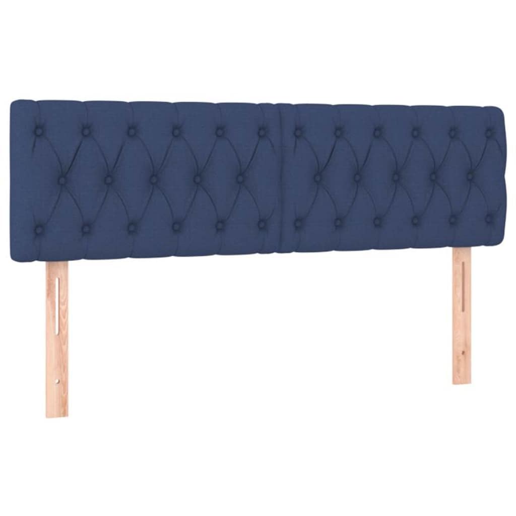 vidaXL Tăblii de pat, albastru, 160x7x78/88 cm, textil