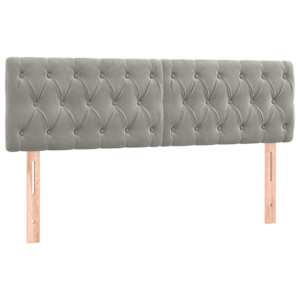 vidaXL voodipeatsid, helehall, 160x7x78/88 cm, samet