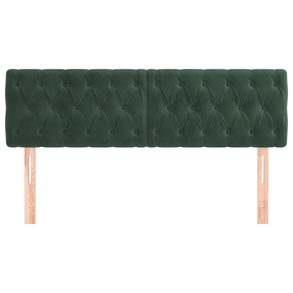 vidaXL Hoofdborden 2 st 80x7x78/88 cm fluweel donkergroen afbeelding