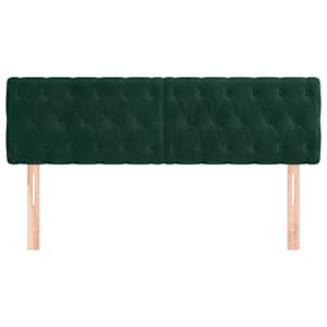 Čelo postele 2 ks tmavě zelené 80x7x78/88 cm samet - obrázek 3
