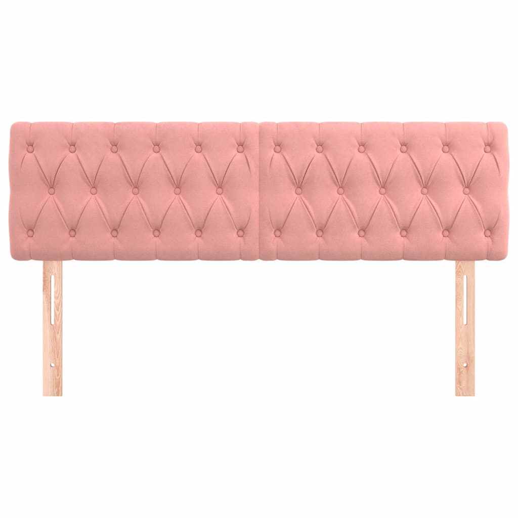 vidaXL Hoofdborden 160x7x78/88 cm fluweel roze, foto 2
