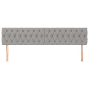 Čelo postele 2 ks světle šedé 90x7x78/88 cm textil - obrázek 3