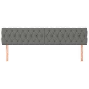 Čelo postele 2 ks tmavě šed 90x7x78/88 cm textil - obrázek 3