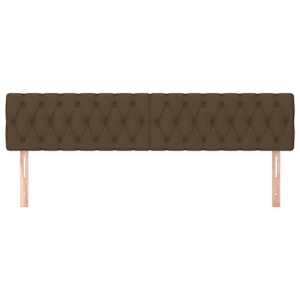 Čelo postele 2 ks tmavě hnědé 90x7x78/88 cm textil - obrázek 3