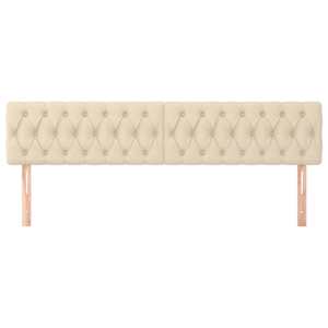 Čelo postele 2 ks krémové 90x7x78/88 cm textil - obrázek 3