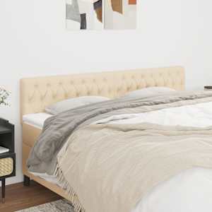Čelo postele 2 ks krémové 90x7x78/88 cm textil - obrázek 1