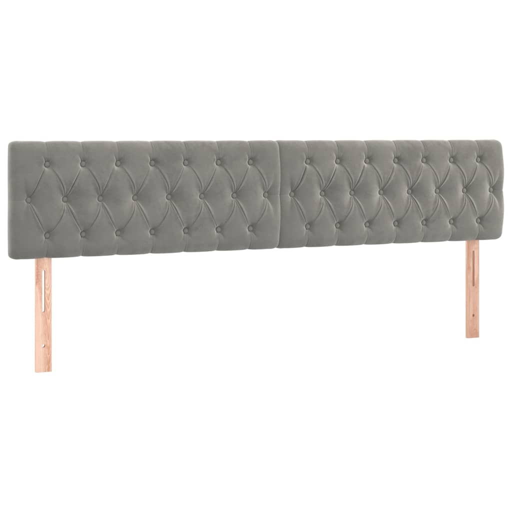 vidaXL Čela postele světle šedá 180x7x78/88 cm samet