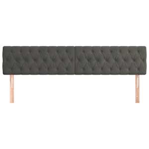 Čelo postele 2 ks tmavě šed 90x7x78/88 cm samet - obrázek 3