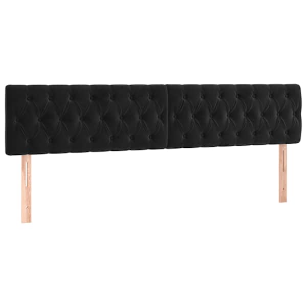 vidaXL voodipeatsid, must, 180x7x78/88 cm, samet