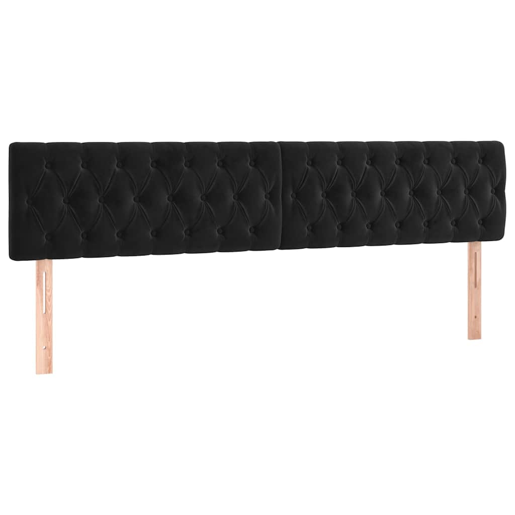 vidaXL Hoofdborden 180x7x78/88 cm fluweel zwart, foto 3
