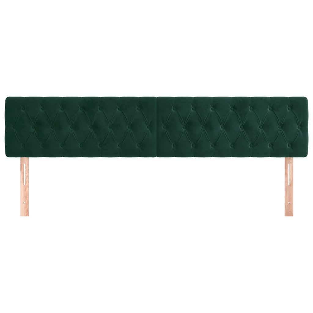 vidaXL Hoofdborden 180x7x78/88 cm fluweel donkergroen groen, foto 2