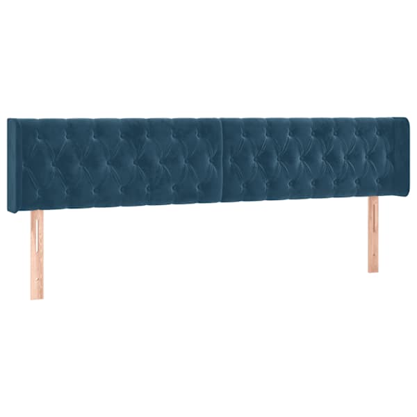 vidaXL voodipeatsid, tumesinine, 180x7x78/88 cm, samet
