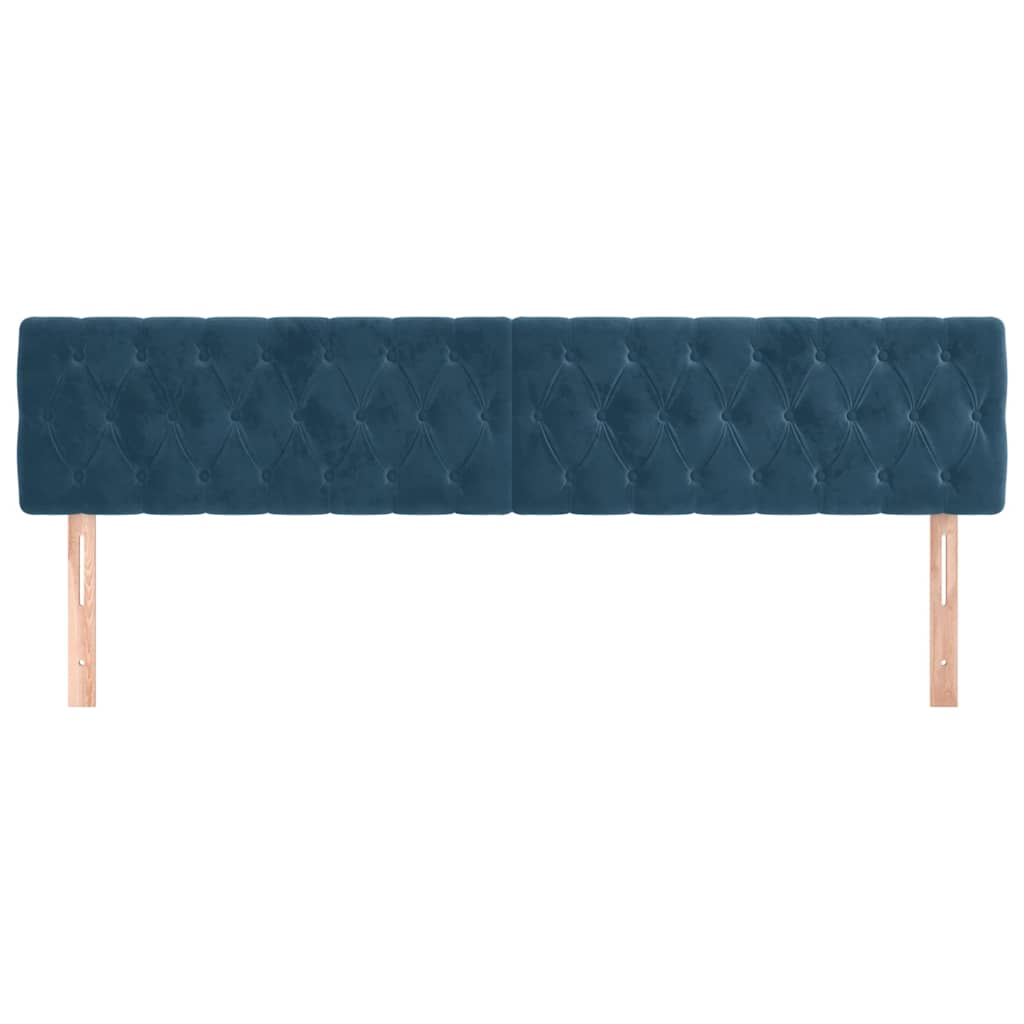 vidaXL Hoofdborden 180x7x78/88 cm fluweel donkerblauw blauw, foto 2